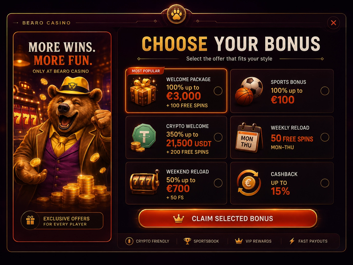 bearo casino bonus